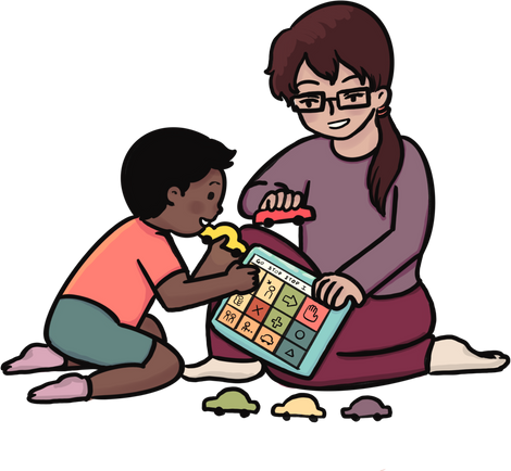 Mother and Child in Speech Therapy Activity 